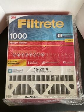 Filtrete 16x20x4 AC Furnace Air Filter MERV 11 MPR 1000 Allergen Defense 2 Pack
